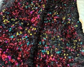 Handmade BlackMulti Colored Eyelash Throw