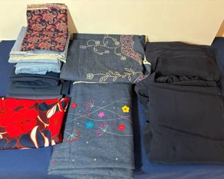 Blues, Sequined Denim, Floral, Sheer Poly