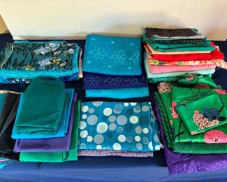 Blues, Teals, Green Fabrics
