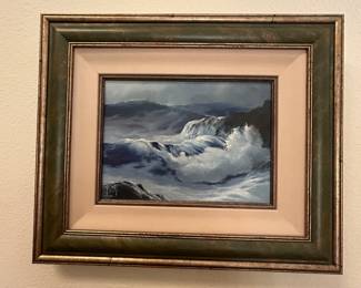 Small Framed Ocean Waves Artwork