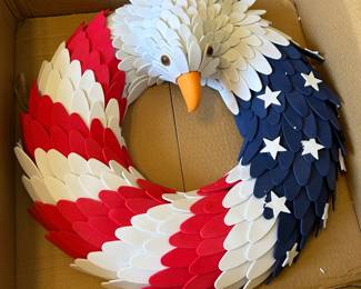Wreath: Indépendance Day, 4th of July, American Flag, Eagle