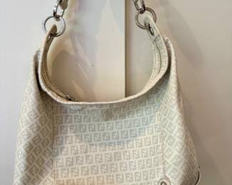 Fendi Zucchino Hobo Shoulder Handbag