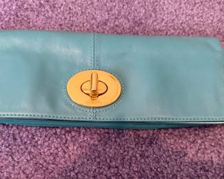 Coach Blue Folding Clutch