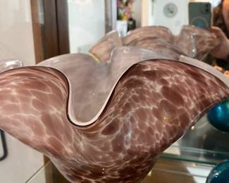 Large Glass Ruffle Bowl