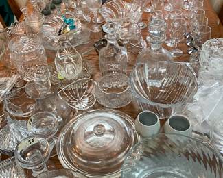 Large Collection of Glassware, Crystal and Cut Glass 
