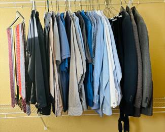Men's Business Apparel Lot - Dress Shirts, Ties, and Blazers from Renowned Brands