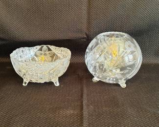 Brilliant Crystal Decorative Bowl and Sphere Set