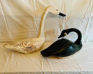 Decorative Duck Decoy Duo - Hand Painted Wooden Wildlife Decor