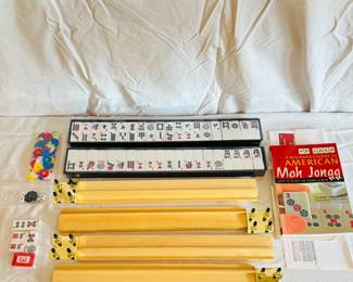 Complete American Mahjong Set with Instruction Book and Accessories