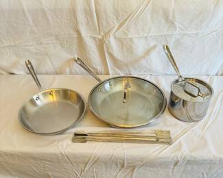 All-Clad Stainless Steel Cookware Set - All-Clad Frying Pans & Saucepan with Lids