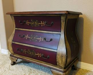 Vintage Style Wooden Bombe Chest - antique-style furniture