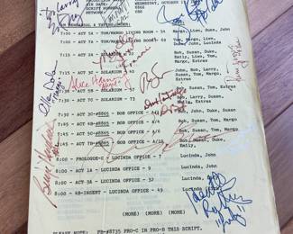 Signed autographed TV Script for "As the World Turns" 1990s