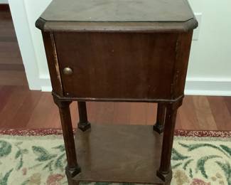 Vintage Smoking Stand, Metal Humidor Case. Fully Lined. 