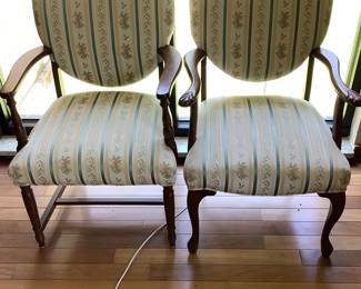 Pair of shield back upholstered chairs
