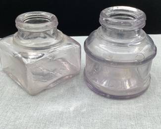 Manganese pre-1915 glass jars, ink