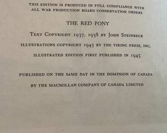 The Red Pony 1945, 1st illustrated edition