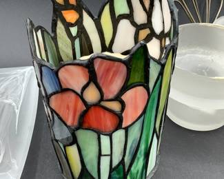 Stained glass candleholder