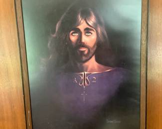 Jesus painting, signed lower right
