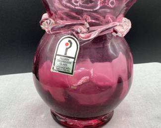 Pilgrim Cranberry glass vase