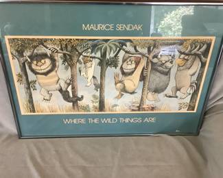 Vintage Framed Pring, Maurice Sendak,  Where The Wild Things Are
