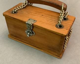 Roger Van S Wood Box Bag, Vintage purse
