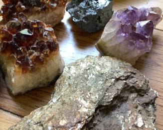Smokey quartz, amethyst, pyrite and more
