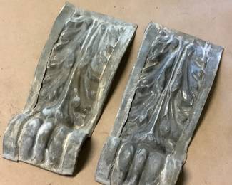 2 Antique Lead Decorative Corbels. Extremely Rare!