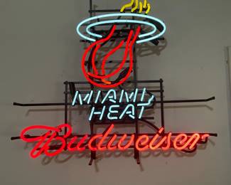 Large Miami HeatBudweiser Neon Sign