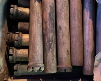 Antique industrial wooden textile mill bobbins