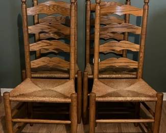 Oak pegged Ladder back chairs, Woody's chairs?