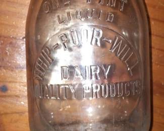 Rare Whip-Poor-Will Burke Co. Dairy Bottle
