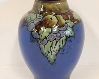Very fine arts and crafts style grape cluster vase by Royal Doulton Lambeth Pottery of England. Incised CA on the bottom for well known Doulton artist Christine Abbott.
