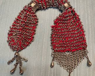 Unusual Antique Beaded Misers Stocking Purse
