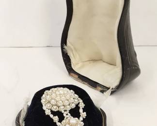 RARE 1830s Georgian Seed Pearl Brooch & Earrings