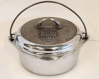 Rare complete Griswold chrome #8 dutch oven