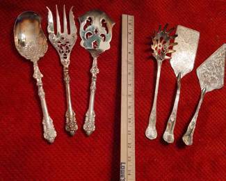 Assortment Of Vintage Silverware Serving Pieces