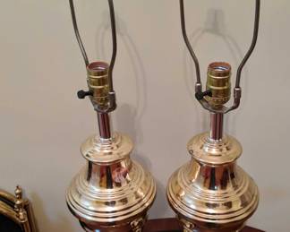 2 Matching Brass Finish Lamps