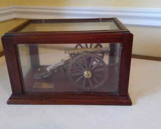 Model Cannon In Wood Case
