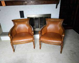 2 Leather Accent Chairs