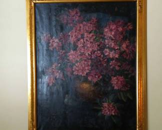 VERY LARGE Floral Painting Unknown Artist