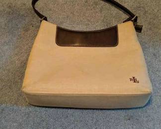 Vintage Ralph Lauren Canvas Leather Handbag