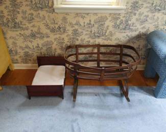 Wooden Cradle And Small Bed