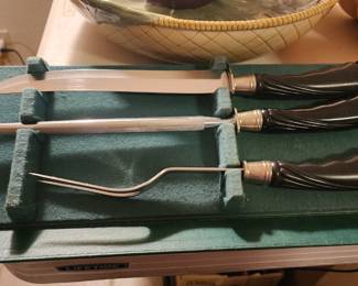  Flint Stainless USA Made 3 Piece Carving Set In Original Case
