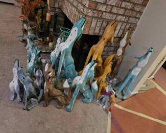 Wood Carved and Hand Painted Coyotes...  