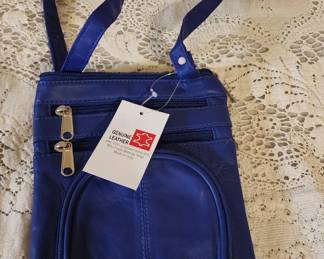 Leather Blue Bag Made in India