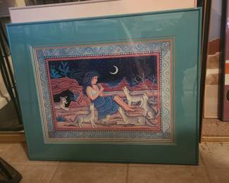 "Coyote Woman with Flute" by Diana Bryer (Hand Signed)  