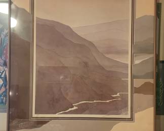 "Picturesque" Triptych Lithograph Limited Edition by White (Hand Signed) 1338/1500 & Mat Design by Christine of Santa Fe (2 of 3)