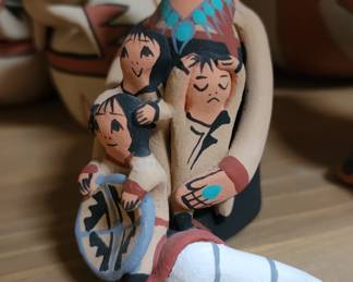 Jemez Pottery by Diane Lucero Native American Clay Pottery Figurine Storyteller