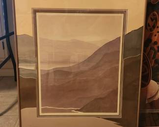 "Picturesque" Triptych Lithograph Limited Edition by White (Hand Signed) 1338/1500 & Mat Design by Christine of Santa Fe (1 of 3)
