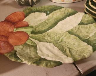 Hearth & Home Design Art Pottery Radish Embossed Serving Platter